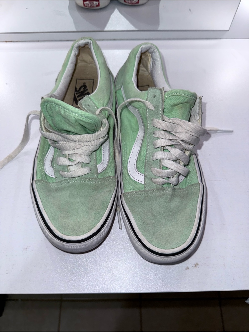 Vans Old Skool Sneakers in Mint Green and White